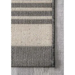 Natural Robin Stripe Outdoor Rug, 5x7