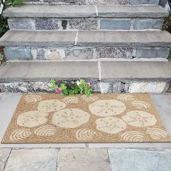 Natural Sand Dollar Outdoor Accent Rug