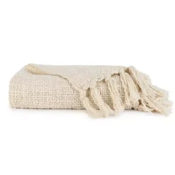 Natural Slubbed Yarn Throw