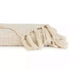 Natural Slubbed Yarn Throw