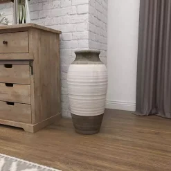 Natural Stone Two-Tone Coastal Vase