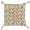 Natural Wavy Chevron Woven Jute Pillow