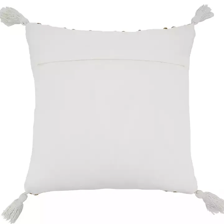 Natural Wavy Chevron Woven Jute Pillow