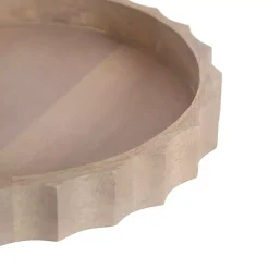 Natural Wood Fluted Lissi Round Serving Tray