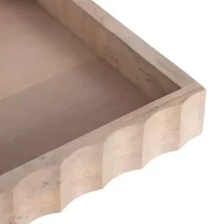 Natural Wood Fluted Lissi Rectangular Serving Tray