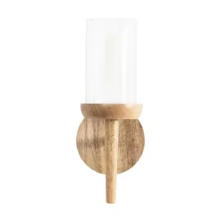 Natural Wood Torch Sconce
