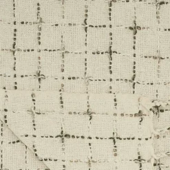 Natural Woven Grid Throw
