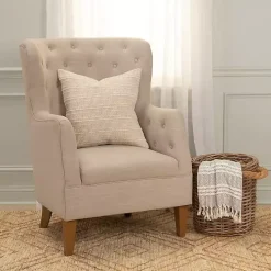 Natural Woven Throw Pillow