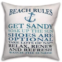 Nautical Beach Rules Outdoor Pillow