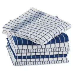 Nautical Blue Basic Assorted Dishtowels, Set of 8