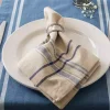 Nautical Blue French Stripe Napkins, Set of 6