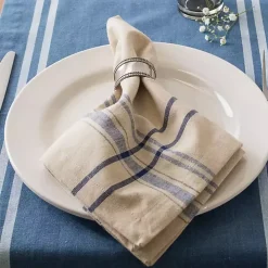 Nautical Blue French Stripe Napkins, Set of 6