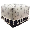 Navy and Ivory Scandinavian Motif Pouf