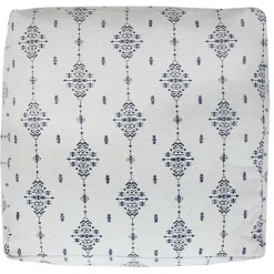 Navy and Ivory Scandinavian Motif Pouf