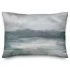 Navy and Sage Horizon Line Lumbar Pillow