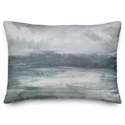 Navy and Sage Horizon Line Lumbar Pillow