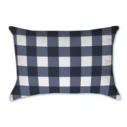 Navy and White Buffalo Check Accent Pillow