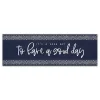 Navy and White Good Day Canvas Art Print