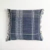 Navy and White Plaid Reversible Throw Pillow