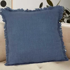 Navy Blue Handwoven Appen Throw Pillow