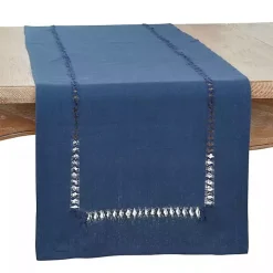 Navy Blue Hemstitch Table Runner