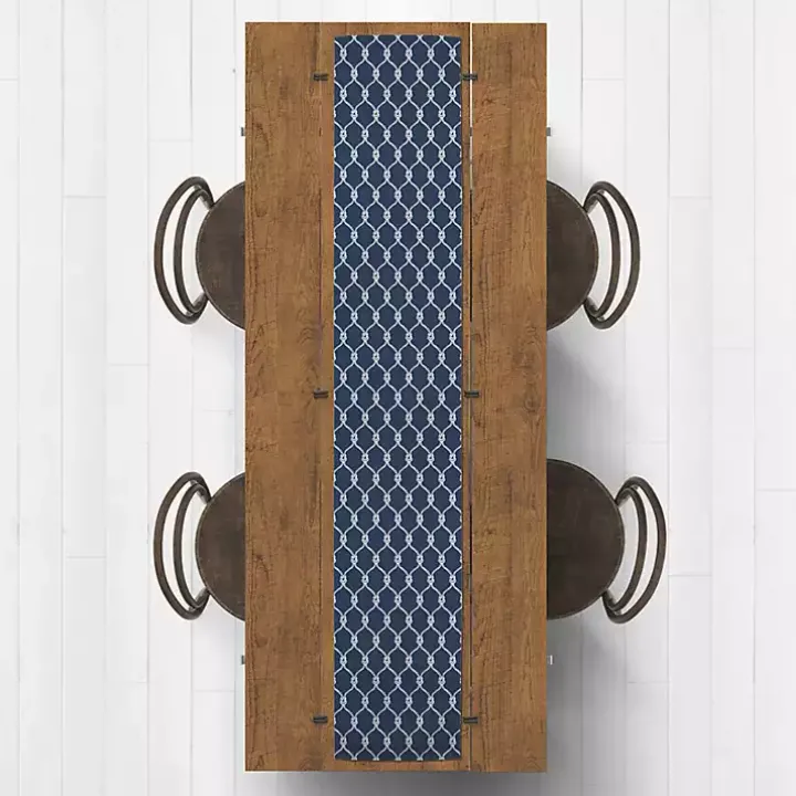 Navy Blue Nautical Knots Table Runner, 72 in.