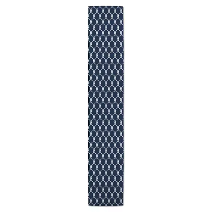 Navy Blue Nautical Knots Table Runner, 72 in.