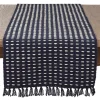 Navy Blue Tasseled Woven Dash Table Runner
