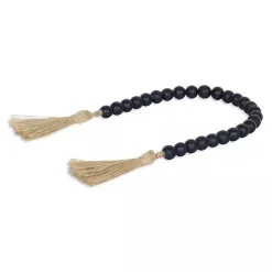 Navy Blue Wood Bead Tassel Garland