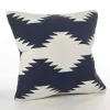Navy Blue Wool Kilim Outdoor Pillow