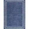 Navy Bordered Indoor/Outdoor Area Rug, 5x7