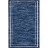 Navy Bordered Indoor/Outdoor Accent Rug, 2x4