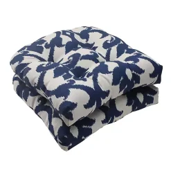 Navy Bosco Outdoor Wicker Cushions, Set of 2