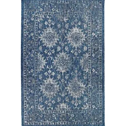 Navy Botanical Hannah Indoor/Outdoor Rug, 4x7