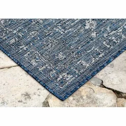 Navy Botanical Hannah Indoor/Outdoor Rug, 7x9