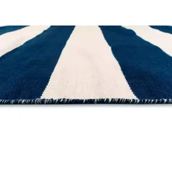 Navy Cabana Stripe Indoor/Outdoor Area Rug, 3x5