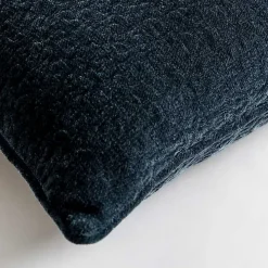 Navy Chenille Leopard Throw Pillow