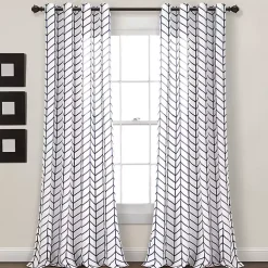 Navy Chevron 2-pc. Panel Curtain Set, 84 in.