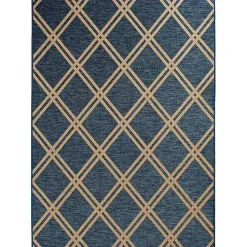 Navy Diamond Indoor/Outdoor Area Rug, 5x7