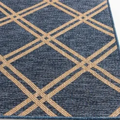 Navy Diamond Indoor/Outdoor Area Rug, 5x7