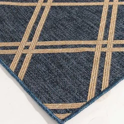 Navy Diamond Indoor/Outdoor Area Rug, 5x7