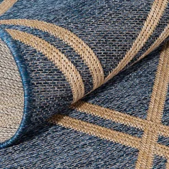 Navy Diamond Indoor/Outdoor Area Rug, 5x7
