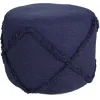 Navy Diamond Tufted Pouf