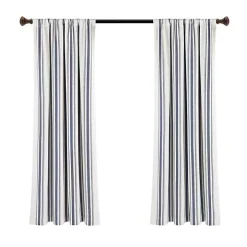 Navy Farmhouse Stripe Curtain Panels, Set of 2