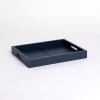 Navy Faux Leather Decorative Tray