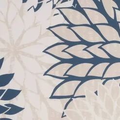 Navy Floral Chevron Outdoor Throw Pillow