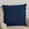 Navy Juna Scalloped Pillow