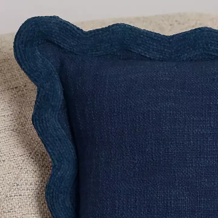 Navy Juna Scalloped Pillow