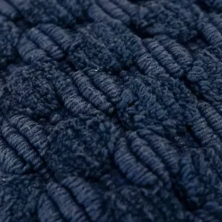 Navy Looped Cotton Throw Pillow