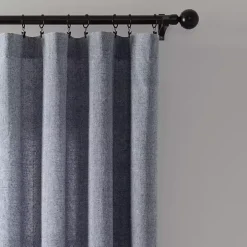 Navy Nantucket Fringe Curtain Panel Set, 84 in.